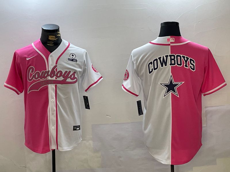 Men Dallas Cowboys Blank white pink Joint Name 2024 Nike Limited NFL Jersey style 9